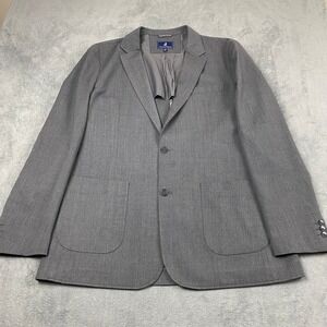 Wool & Prince Mens 46L Blazer Gray Tollegno 1900 3D Wool Unstructured Sport Coat